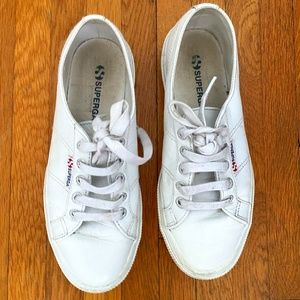Superga White Leather Sneakers
